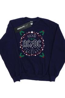 Толстовка с рождественским кругом AC/DC, черный