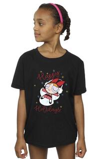 Хлопковая футболка Happy Holidays Powerpuff Girls, черный