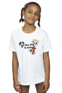 Хлопковая футболка The Day Is Saved Powerpuff Girls, белый