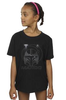 Хлопковая футболка со шлемом «Мандалорские кольца» Star Wars, черный