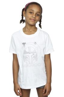 Хлопковая футболка со шлемом «Мандалорские кольца» Star Wars, белый