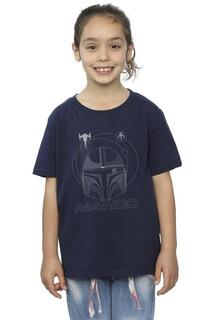 Хлопковая футболка со шлемом «Мандалорские кольца» Star Wars, темно-синий