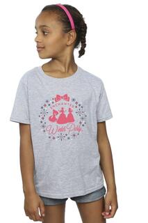 Хлопковая футболка «Принцесса для зимней вечеринки» Disney, серый