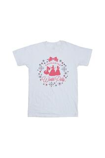 Хлопковая футболка «Принцесса для зимней вечеринки» Disney, белый