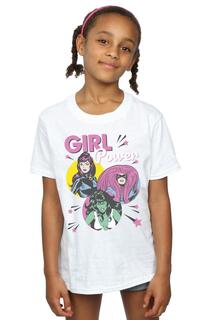 Хлопковая футболка Girl Power Marvel Comics, белый