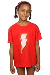 Хлопковая футболка с логотипом Shazam Bolt DC Comics, красный