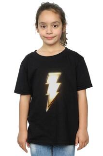 Хлопковая футболка с логотипом Shazam Bolt DC Comics, черный