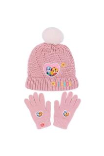 Комплект вязаной шапки и перчаток Friends Paw Patrol, розовый