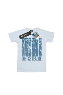 Хлопковая футболка цвета лиги справедливости с двойным рисунком цвета индиго DC Comics, белый