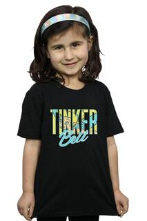 Хлопковая футболка с надписью Tinker Bell Disney, черный
