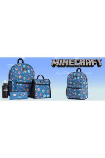 Рюкзак Школьная сумка с сумкой для обеда и пеналом Minecraft, синий