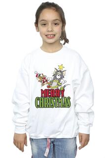 Толстовка Merry Christmas Baubles Tom &amp; Jerry, белый