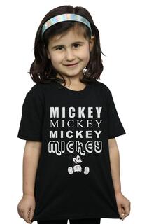 Хлопковая футболка с Микки Маусом Disney, черный