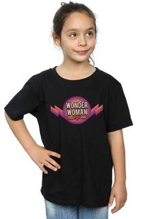 Хлопковая футболка с радужным логотипом Wonder Woman DC Comics, черный