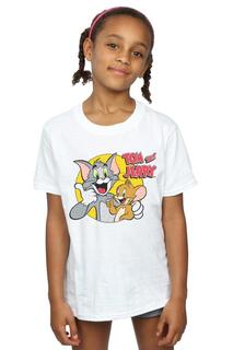 Хлопковая футболка «Палец вверх» Tom &amp; Jerry, белый