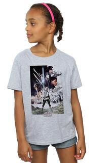 Хлопковая футболка с плакатом «Последние джедаи» Star Wars, серый