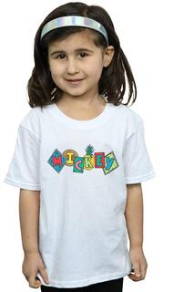 Хлопковая футболка с изображением фруктовых блоков Микки Мауса Disney, белый