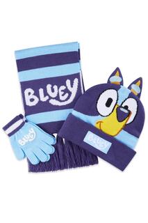 Зимний комплект из 3 предметов - шапка, перчатки и шарф Bluey, мультиколор