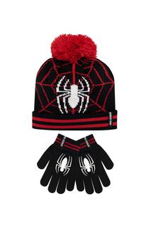 Детский комплект зимней шапки и перчаток «Человек-паук» Marvel, черный
