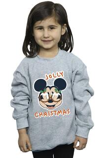 Толстовка в очках с Микки Маусом Jolly Christmas Disney, серый