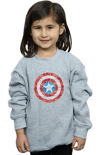 Толстовка с пиксельным щитом «Капитан Америка» Marvel, серый