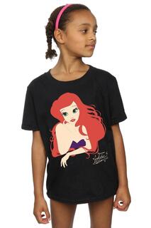Хлопковая футболка Ariel с силуэтом Disney Princess, черный