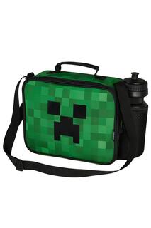 Детская сумка для обеда Minecraft и набор бутылок с водой, зеленый