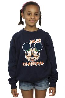 Толстовка в очках с Микки Маусом Jolly Christmas Disney, темно-синий