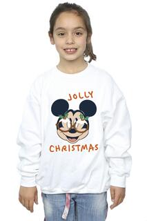 Толстовка в очках с Микки Маусом Jolly Christmas Disney, белый