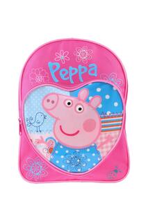Детский рюкзак с карманом в форме сердца Peppa Pig, розовый