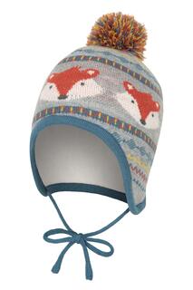 Мягкая вязаная зимняя шапка Trapper с флисовой подкладкой и шнурком из лисы Mountain Warehouse, серый