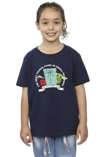 Хлопковая футболка «Приветствие Мандалорской галактики» Star Wars, темно-синий