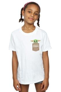 Хлопковая футболка с карманами-карго The Mandalorian The Child Star Wars, белый