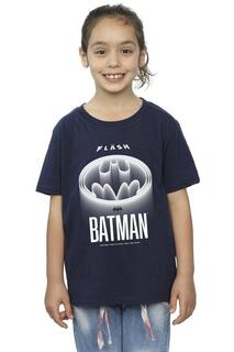 Белая хлопковая футболка с логотипом The Flash Batman DC Comics, темно-синий