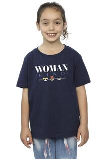Женская хлопковая футболка Powerpuff Girls, темно-синий