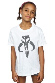 Хлопковая футболка Mandalorian Banther с черепом Star Wars, белый