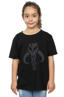 Хлопковая футболка Mandalorian Banther с черепом Star Wars, черный