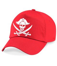 Бейсбольная кепка пирата с черепом и скрещенными костями 60 SECOND MAKEOVER, красный