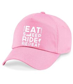 Бейсбольная кепка Eat Sleep Ride с повтором 60 SECOND MAKEOVER, розовый