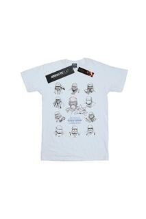 Однотонная хлопковая футболка First Order Character Line Up Star Wars, белый