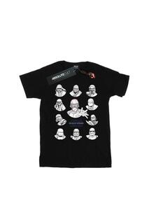 Однотонная хлопковая футболка First Order Character Line Up Star Wars, черный