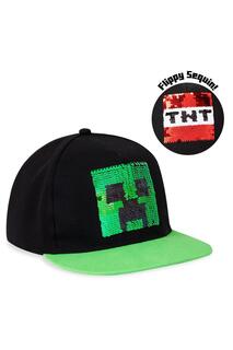 Двусторонняя кепка с пайетками, зеленая Minecraft, мультиколор