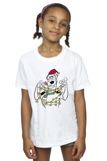 Хлопковая футболка с рождественскими колокольчиками Scooby Doo, белый