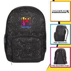 Рюкзак с неоновым логотипом для игр Minecraft, черный