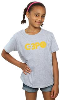 Хлопковая футболка с текстовым логотипом The Rise Of Skywalker C-3PO Star Wars, серый