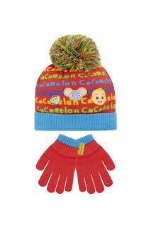 Комплект зимней шапки и перчаток Cocomelon, красный