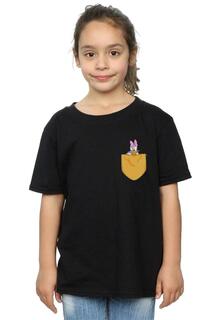 Хлопковая футболка с искусственным карманом Daisy Duck Disney, черный