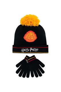 Комплект зимней шапки и перчаток Harry Potter, черный