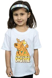 Хлопковая футболка Chicks Dig Me Scooby Doo, белый