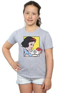 Хлопковая футболка «Белоснежка» в стиле поп-арт Disney Princess, серый